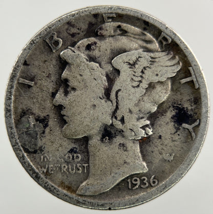 1936 US USA Mercury Dime Silver Coin | Collectable Grade