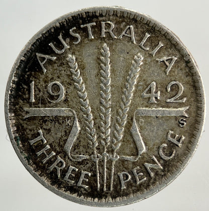 1942 - S Australia Threepence Silver Coin | Fine Collectable Grade