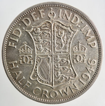 1946 George VI Half - Crown Silver Coin | Fine Collectable Grade | a9148