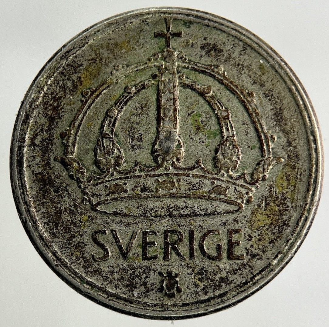 1950 Sweden 25 Ore Silver Coin | Fine Collectable Grade