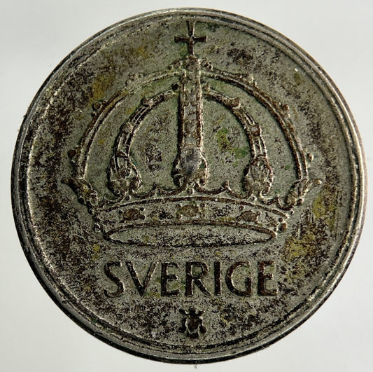 1950 Sweden 25 Ore Silver Coin | Fine Collectable Grade