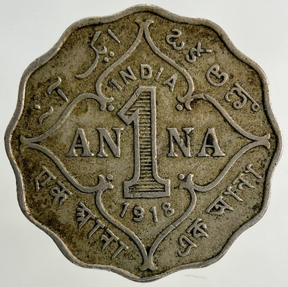 1918 India 1 Anna Coin | Fine Collectable Grade