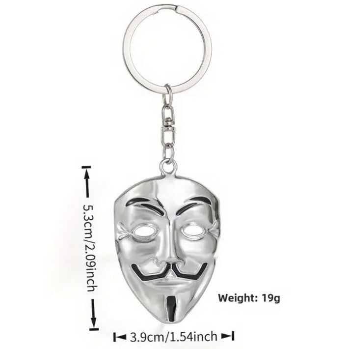 Mini Metal Joker Mask Keyring Premium Keychain Gift UK