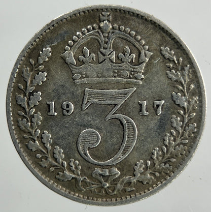 1917 George V Threepence Silver Coin | Collectable Grade