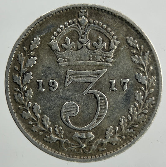 1917 George V Threepence Silver Coin | Collectable Grade