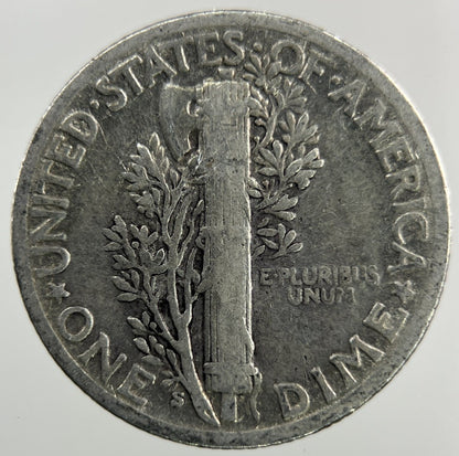 1938 - S US USA Mercury Dime Silver Coin | Collectable Grade