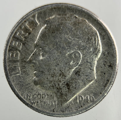 1946 - D US USA Roosevelt Dime Silver Coin | Collectable Grade