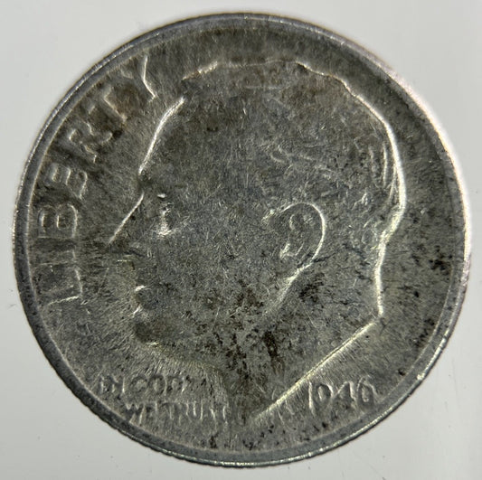 1946 - D US USA Roosevelt Dime Silver Coin | Collectable Grade