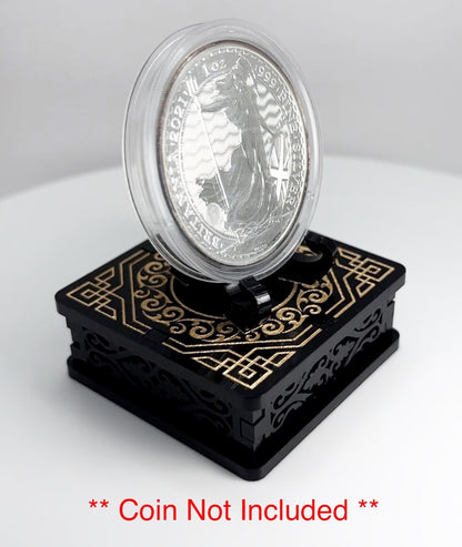 Black & White 1oz Silver or Gold Coins / Amulet / Medal Display Stand