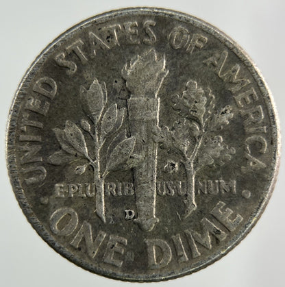 1957 - D US USA Roosevelt Dime Silver Coin | Fine Collectable Grade