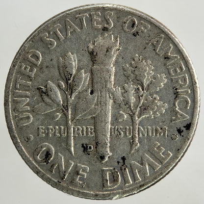 1958 - D US USA Roosevelt Dime Silver Coin | Collectable Grade