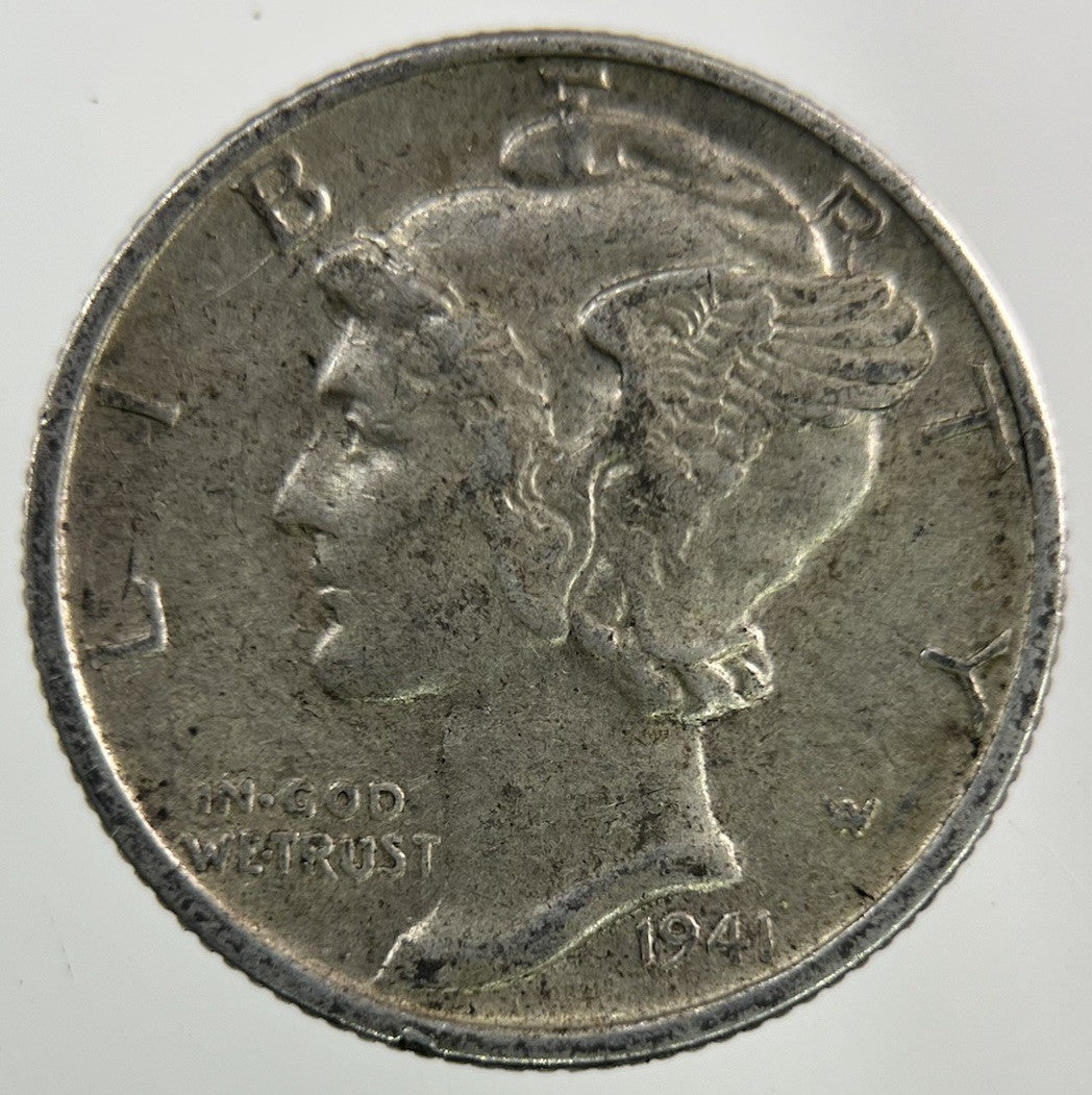 1941 US USA Mercury Dime Silver Coin | Fine Collectable Grade