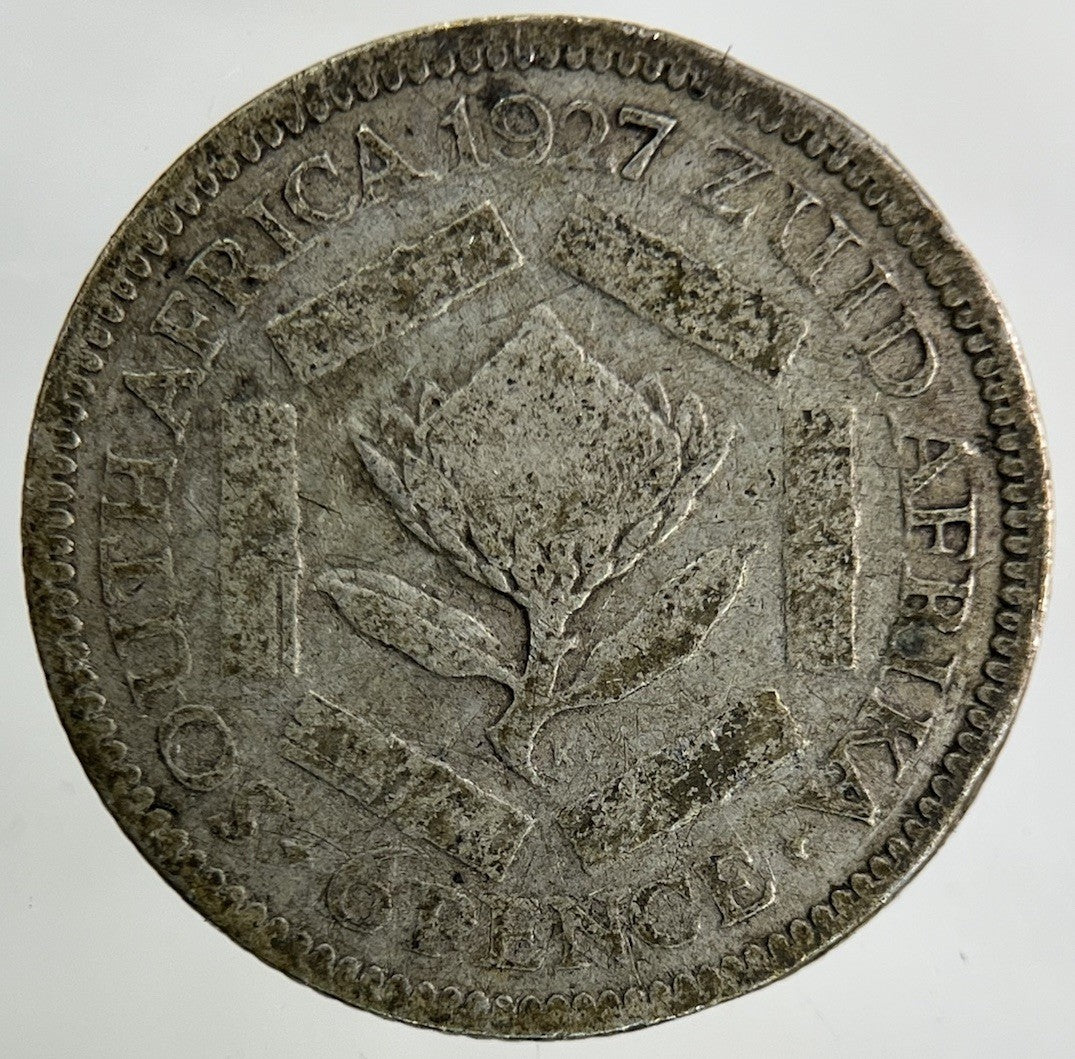 1927 South Africa Sixpence Silver Coin | Fair Grade