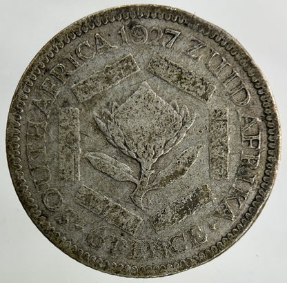 1927 South Africa Sixpence Silver Coin | Fair Grade