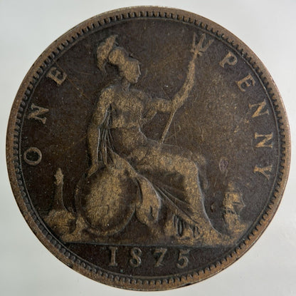 1875 Victoria One Penny Coin | Collectable Grade