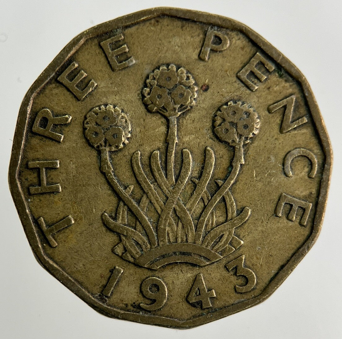 1943 George VI Brass Threepence Coin | Fine Collectable Grade