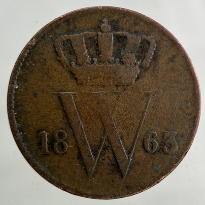 1863 Netherlands 1 Cent Coin | Collectable Grade