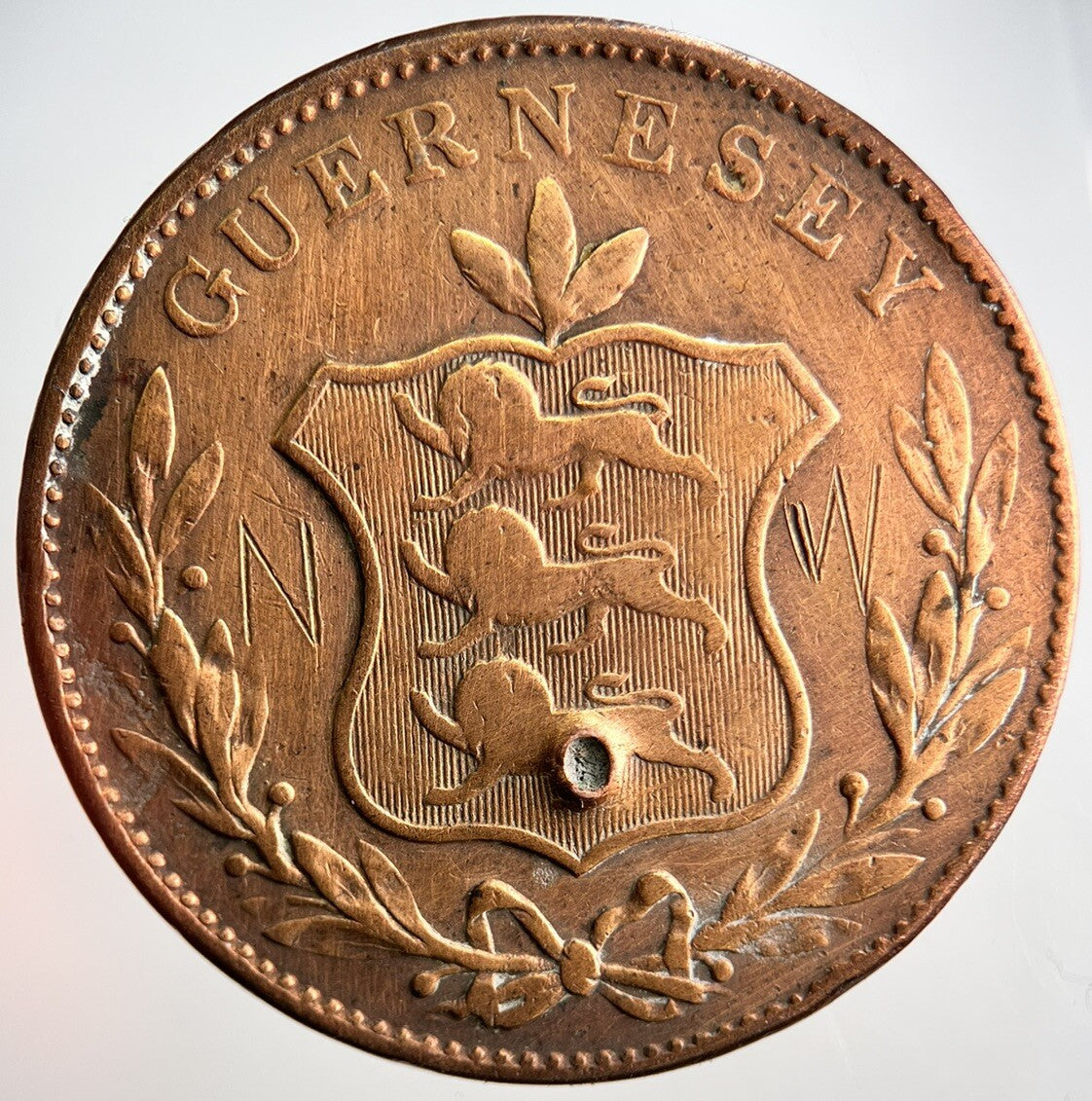 1834 Guernsey 8 Doubles Coin | Collectable Grade | a3216