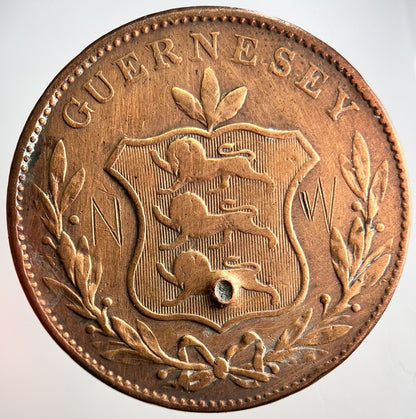 1834 Guernsey 8 Doubles Coin | Collectable Grade | a3216