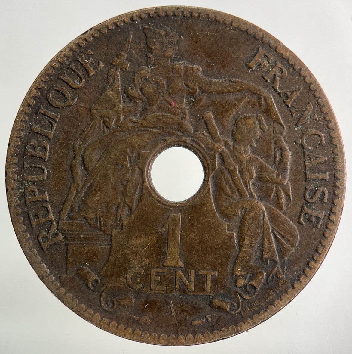 1896 France Indo - China One Cent Coin | Fine Collectable Grade