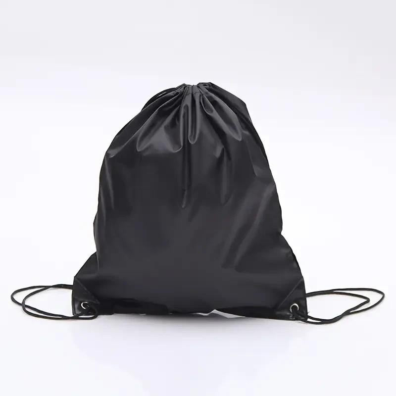 Soft Shell Black Daypack Drawstring Closure Bag Sack Sports Outdoor Bag