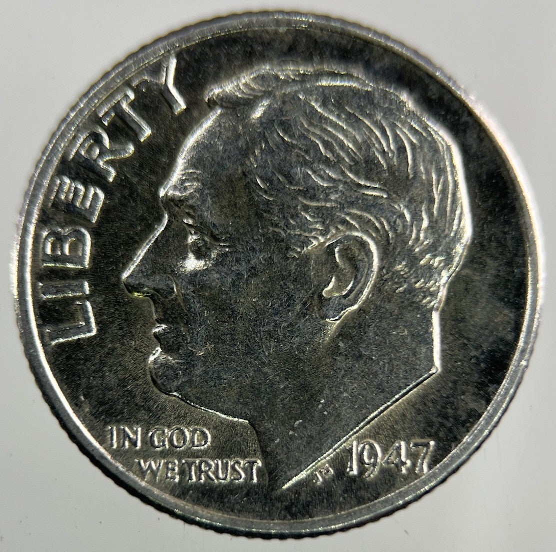 1947 - D US USA Roosevelt Dime Silver Coin | Very High Grade