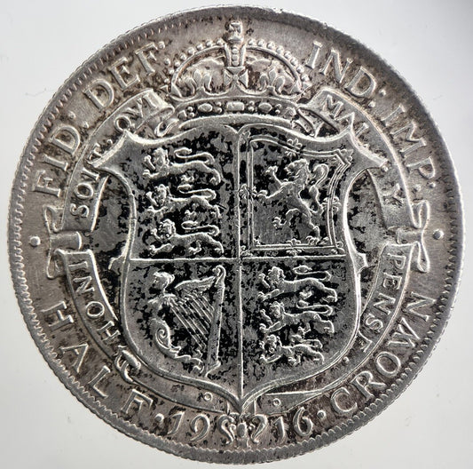 1916 George V Half - Crown Silver Coin | Very High Grade