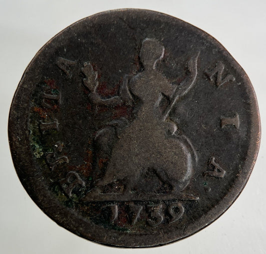 1739 George II 2nd Farthing Coin | Collectable Grade