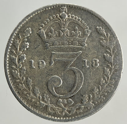 1918 George V Threepence Silver Coin | Fine Collectable Grade