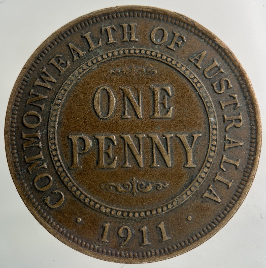 1911 Australia One Penny Coin | Fine Collectable Grade