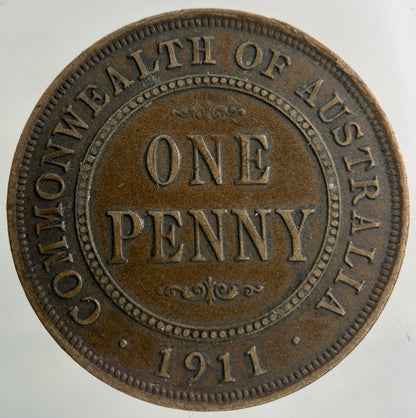 1911 Australia One Penny Coin | Fine Collectable Grade