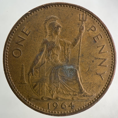1964 Elizabeth II 2nd One Penny Coin | Fine Collectable Grade