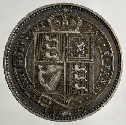 1887 Victoria Shilling Silver Coin | Fine Collectable Grade