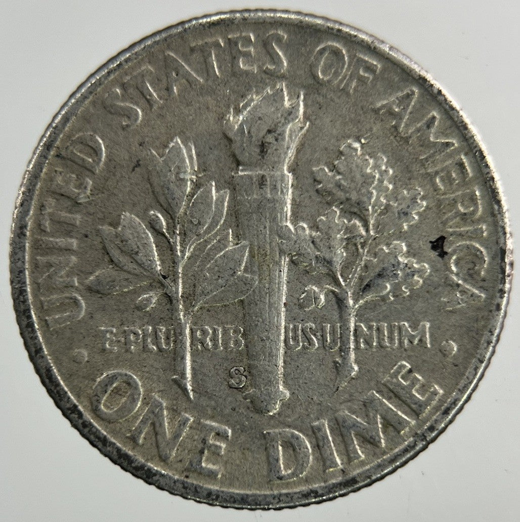 1955 - S US USA Roosevelt Dime Silver Coin | Fine Collectable Grade