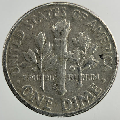 1955 - S US USA Roosevelt Dime Silver Coin | Fine Collectable Grade