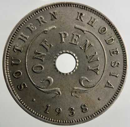 1938 Africa Southern Rhodesia One Penny Coin | Very High Grade