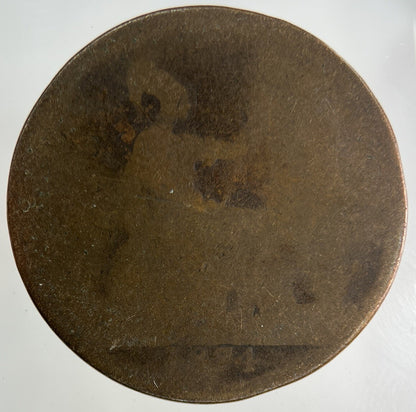 1874 Victoria One Penny Coin | Worn Grade