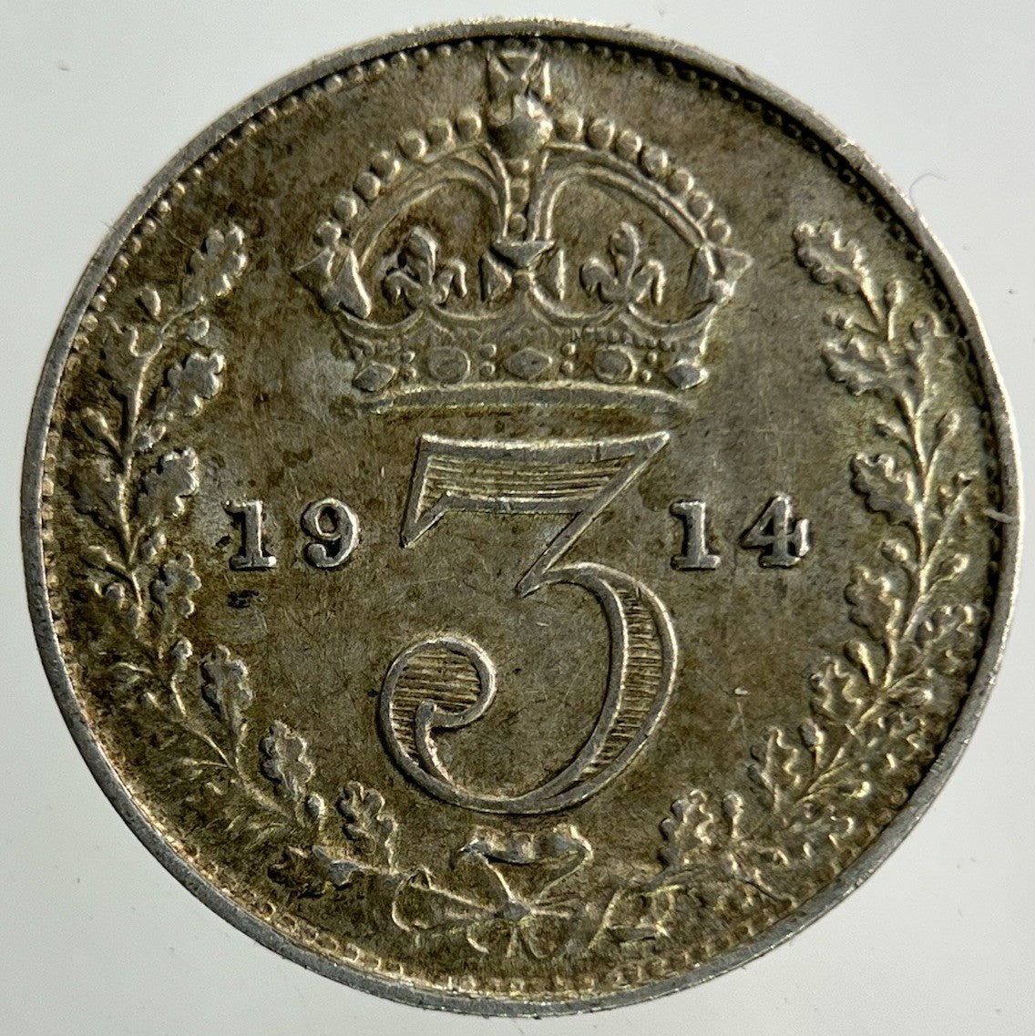 1914 George V Threepence Silver Coin | Very High Grade