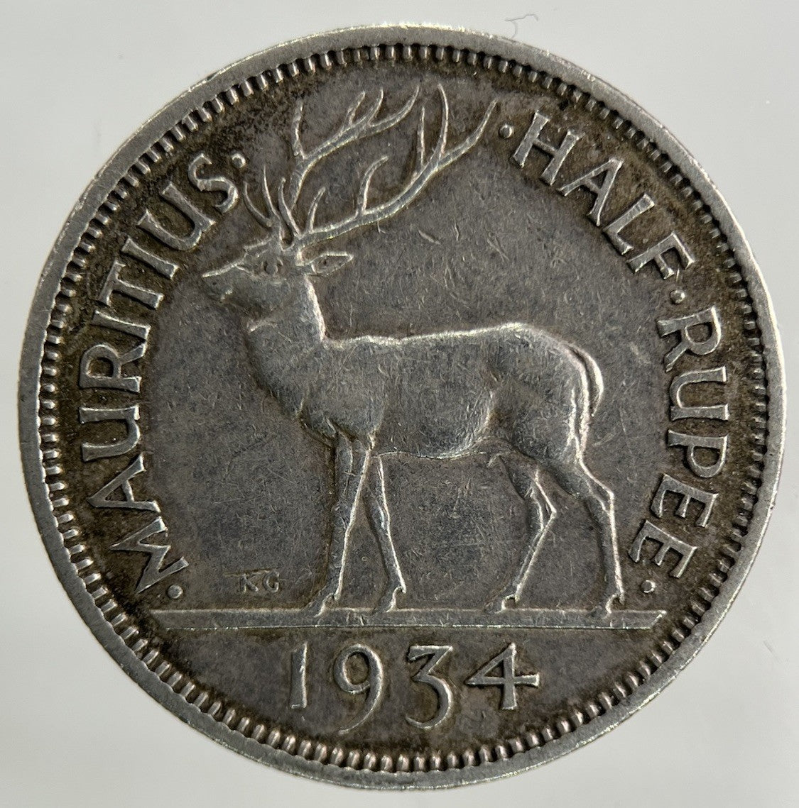 1934 Mauritius Half Rupee Silver Coin | Very High Grade