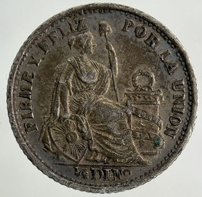1906 Peru 1/2 Half Dino Silver Coin | Fine Collectable Grade