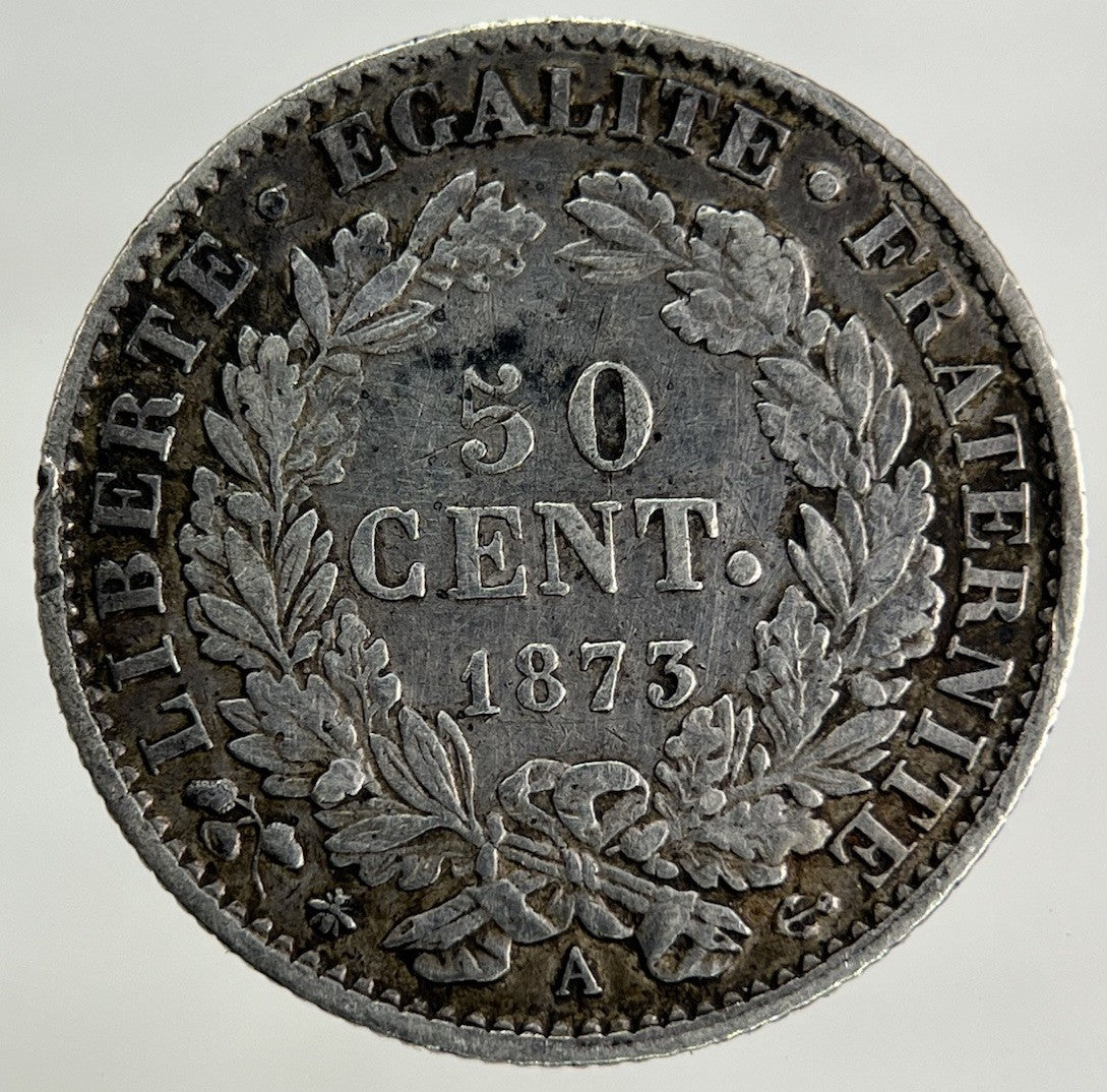 1873 France 50 Centimes Silver Coin | Fine Collectable Grade