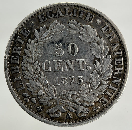 1873 France 50 Centimes Silver Coin | Fine Collectable Grade