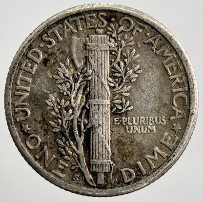 1928 - S US USA Mercury Dime Silver Coin | Very High Grade