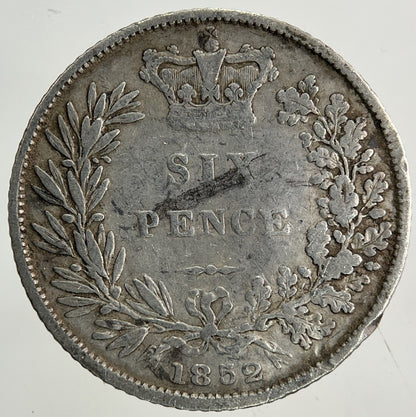1852 Victoria Sixpence Silver Coin | Fine Collectable Grade