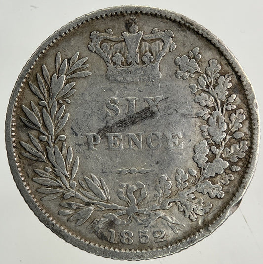 1852 Victoria Sixpence Silver Coin | Fine Collectable Grade