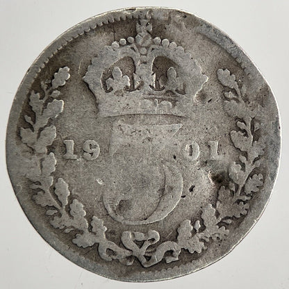 1901 Victoria Threepence Silver Coin | Collectable Grade | a9563