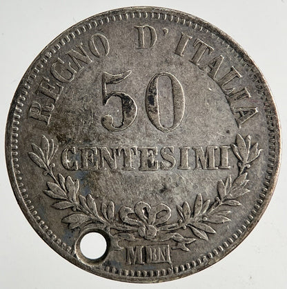 1867 Italy 50 Centesimi Silver Coin | Fine Collectable Grade | a9200
