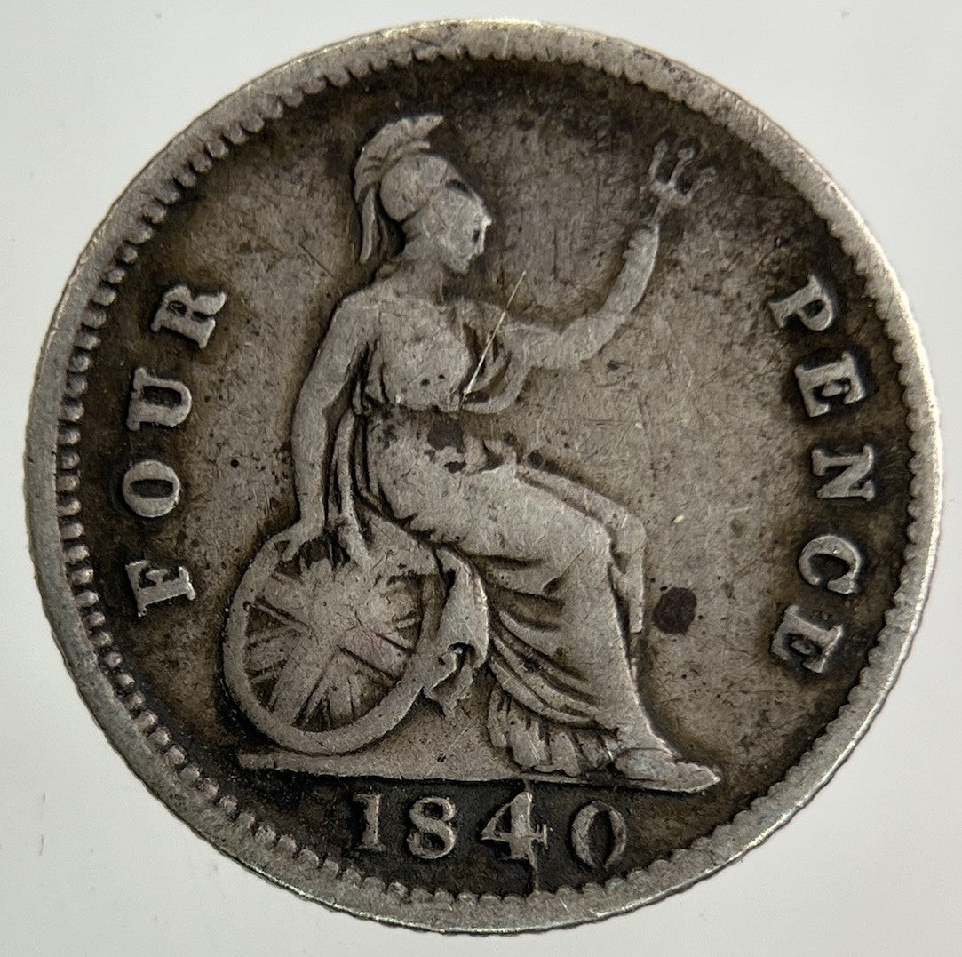 1840 Victoria Groat Four - Pence Silver Coin | Fine Collectable Grade