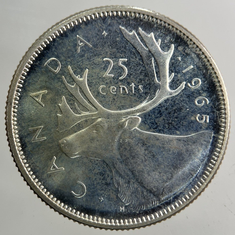 1965 Canada 25 Cents Silver Coin | Very High Grade