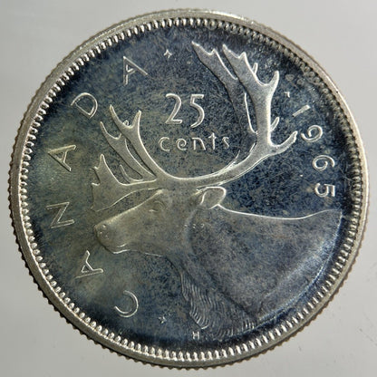 1965 Canada 25 Cents Silver Coin | Very High Grade
